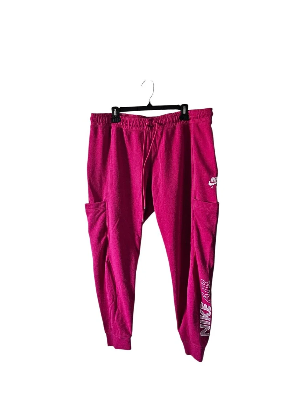 Nike Air Womens Fleece Cargo Joggers XL Pink Berry Fuchsia Sweatpants DN4867-615